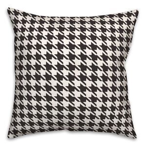 Creative Products Black and White Houndstooth Plaid 20 x 20 Spun Poly Pillow